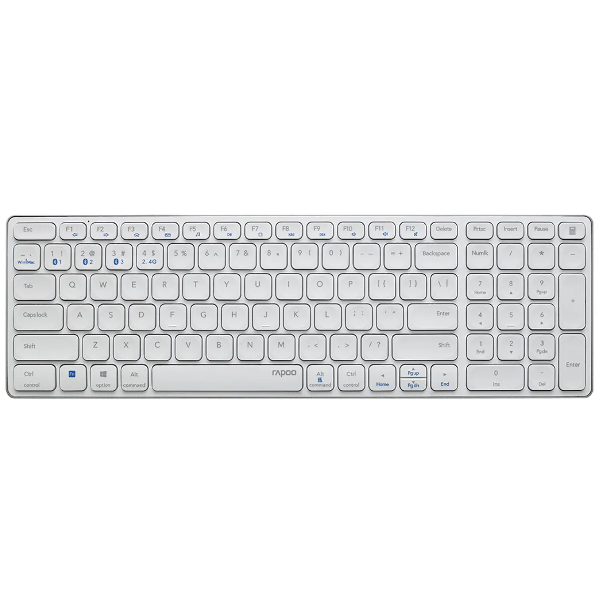 Rapoo E9350G draadloos compact toetsenbord met numeriek wit