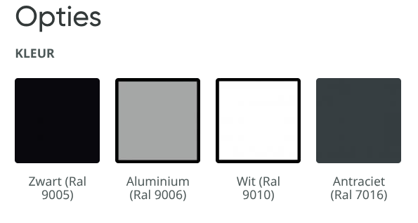 verschillende kleur opties
