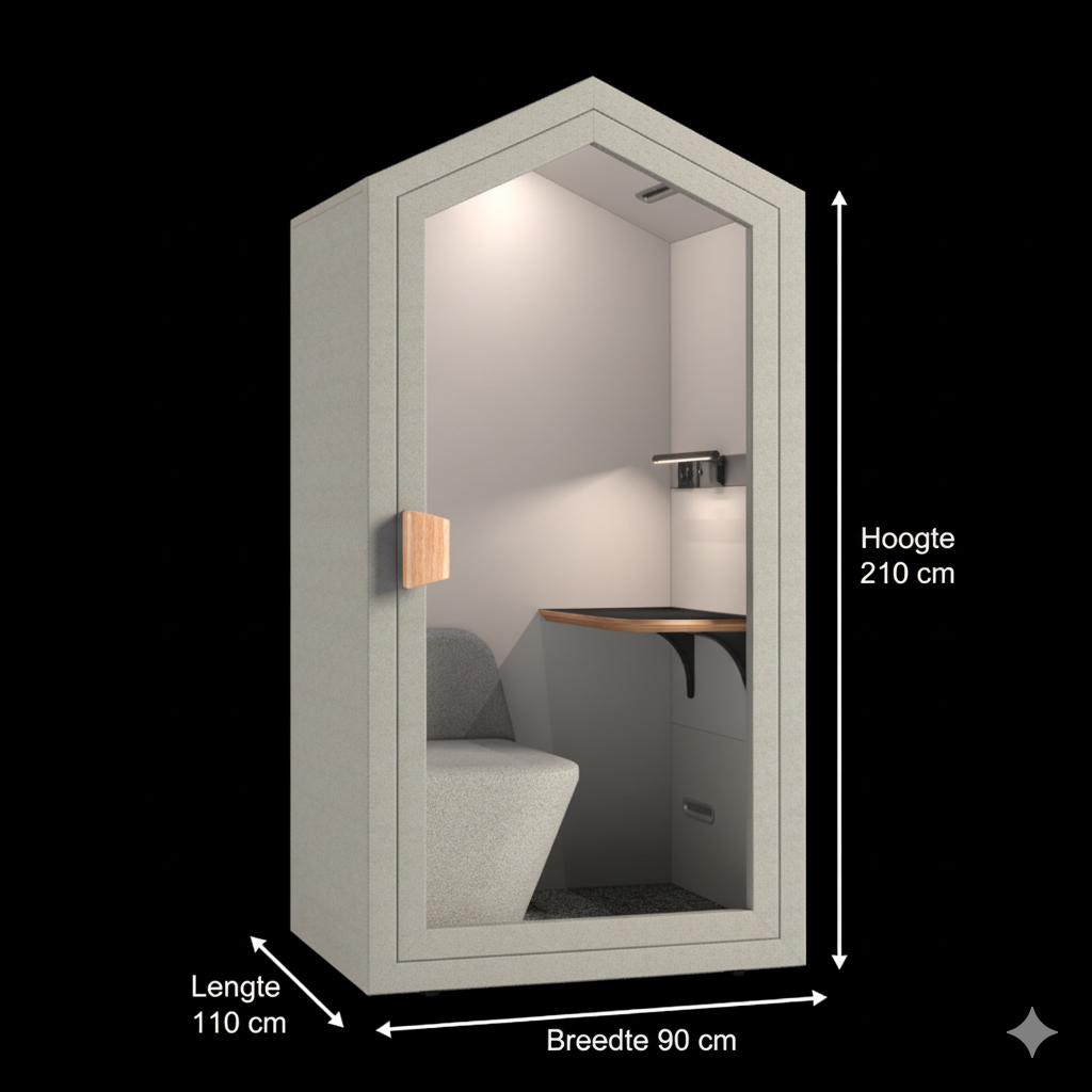 afbeelding Cottage POD waarbij de afmetingen te zien zijn.