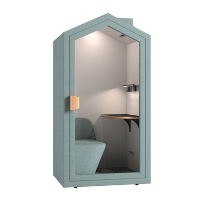 Akoestische POD voorkant zichtbaar in kleur groen.