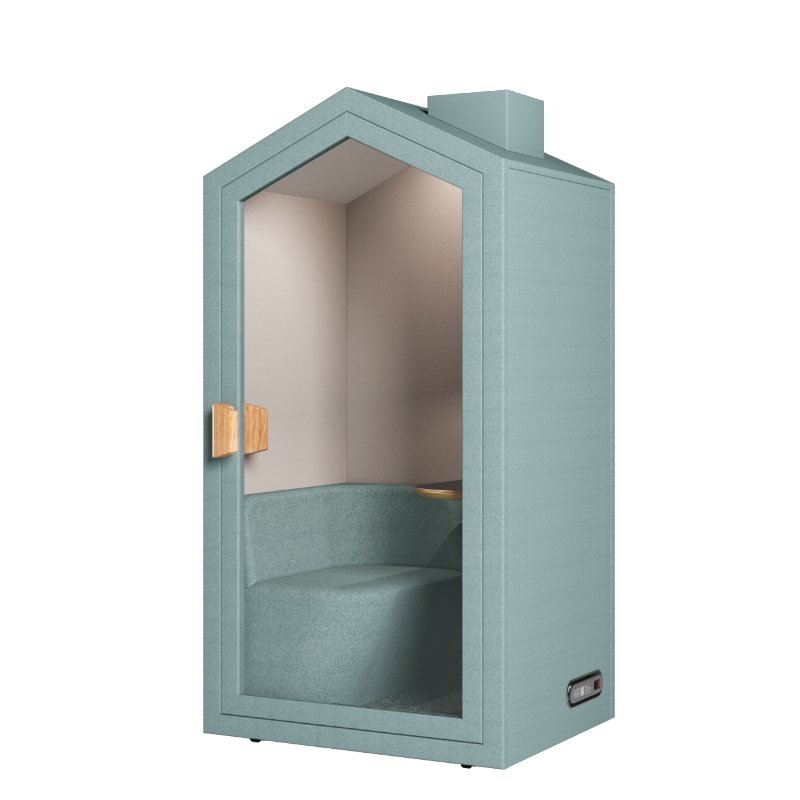 Akoestische POD waarbij zijkant zichtbaar is in kleur groen.