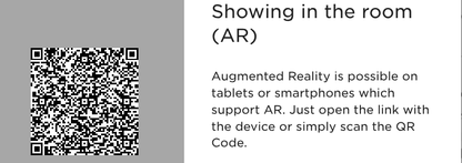QR code waarmee klanten kunnen zien hoe het bureau bij hen thuis zal staan.