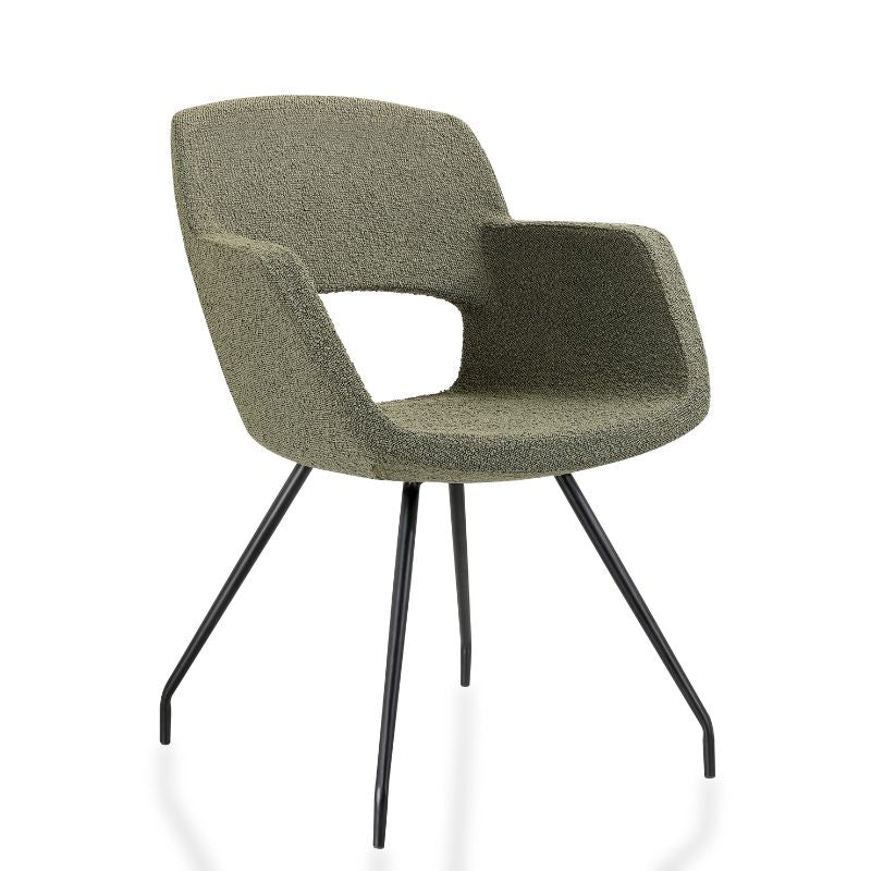 vergaderstoel boucle design groen