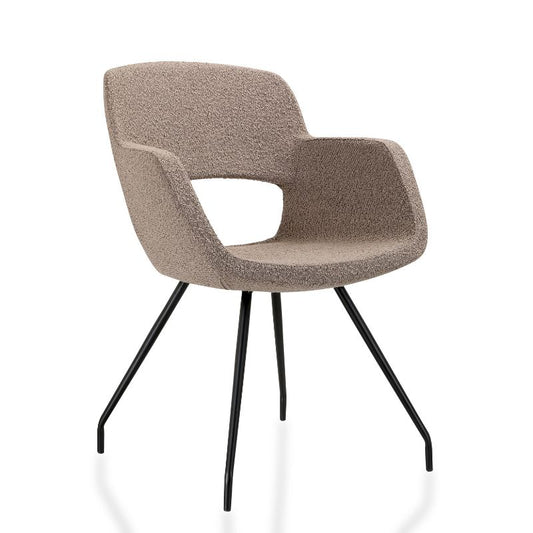vergaderstoel boucle design taupe