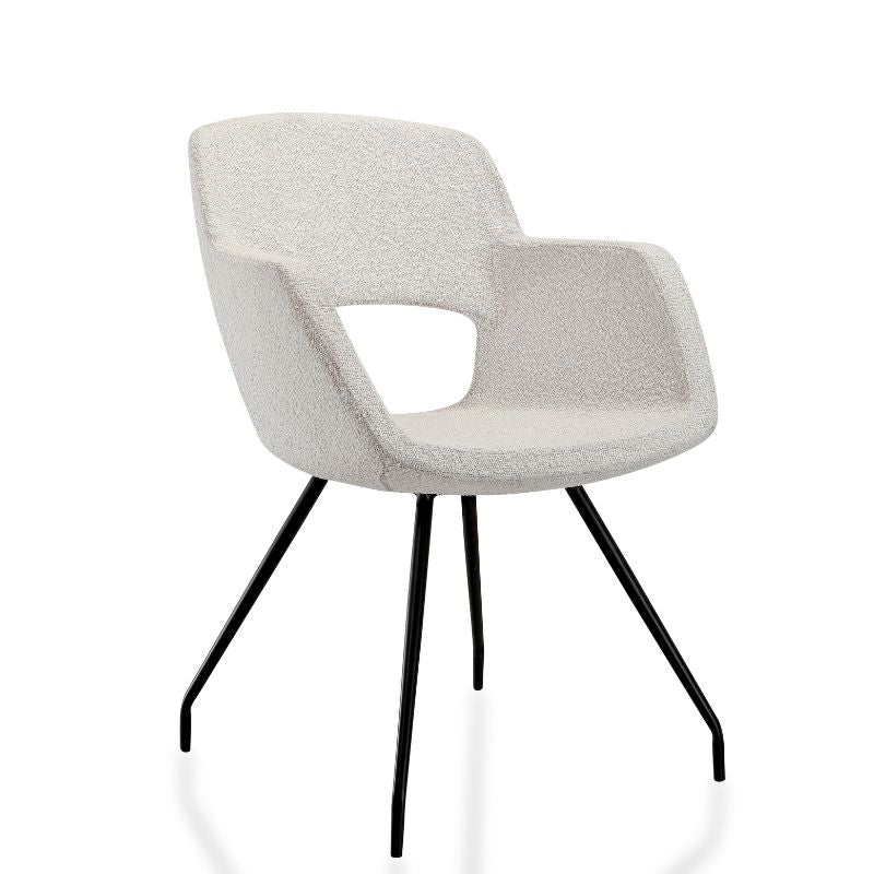 vergaderstoel boucle design wit