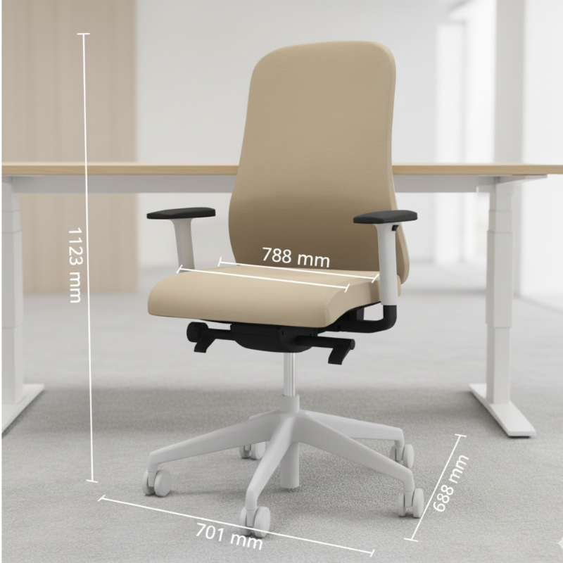 souly beige bureaustoel inclusief afmetingen