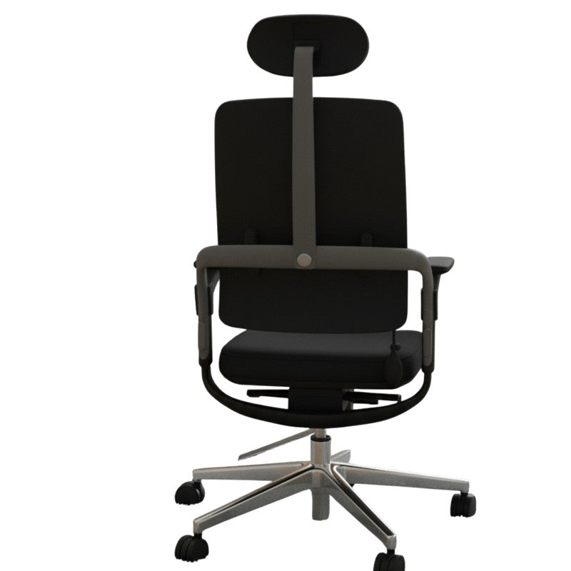 xenium bureaustoel zwart achterkant met witte achtergrond