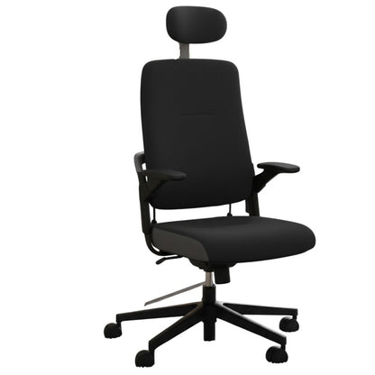 xenium bureaustoel zwart vooraanzicht met witte achtergrond