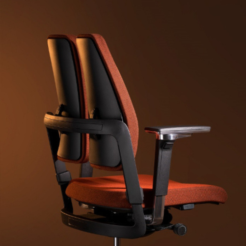 achteraanzicht bureaustoel xiliumduoback