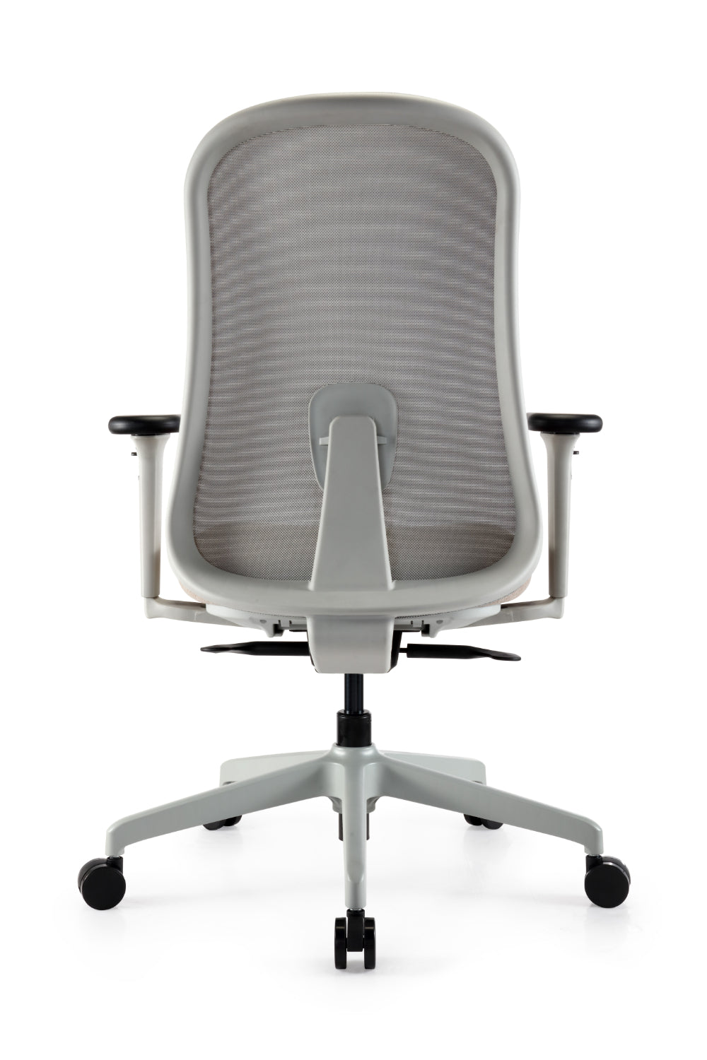 Ergonomische bureaustoel Nova in lichtgrijs design achterkant