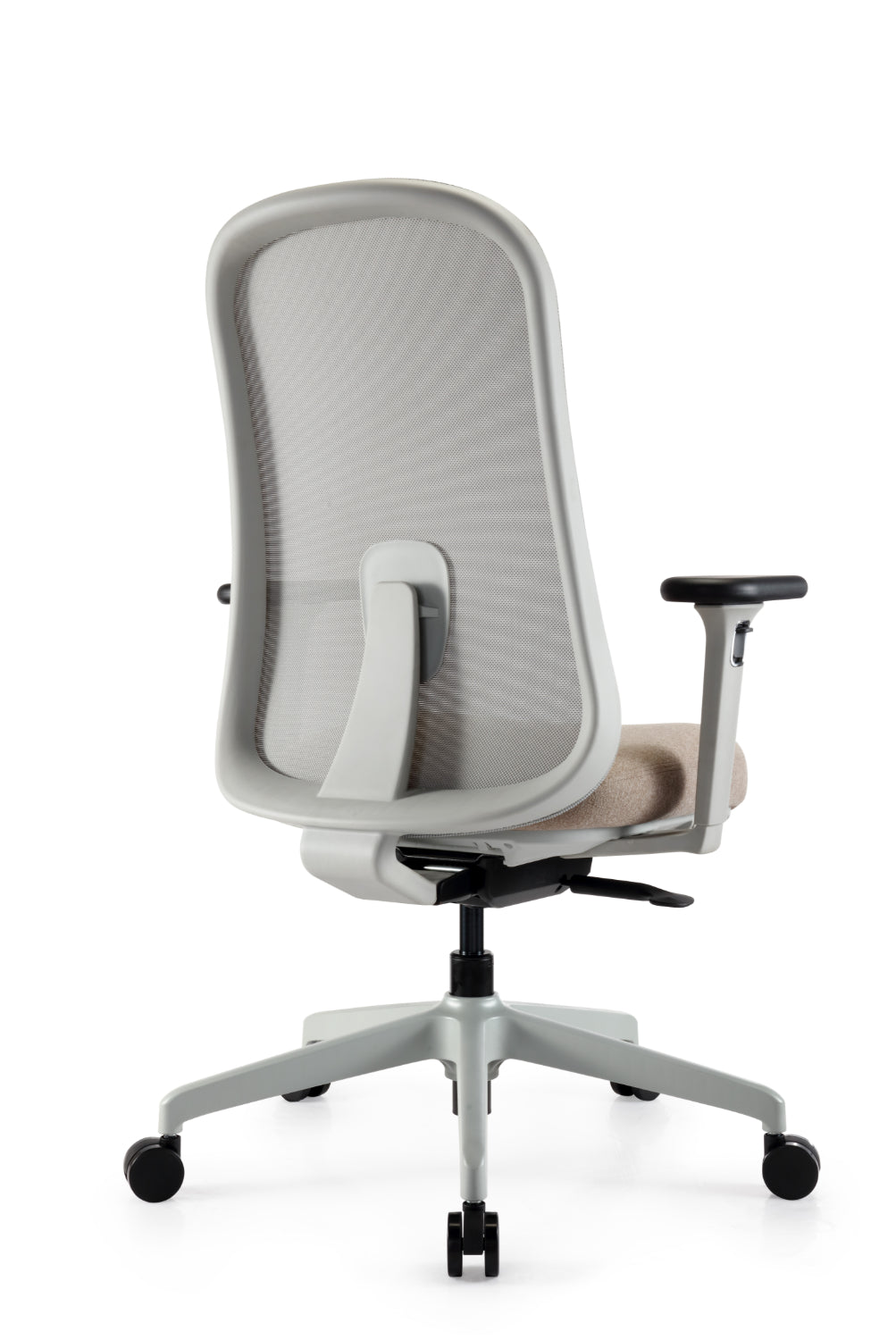 Ergonomische bureaustoel Nova in lichtgrijs design achterkant