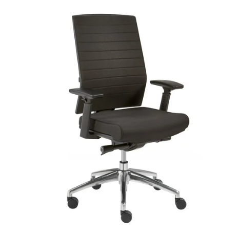 bureaustoel666 zwart polyester voorkant