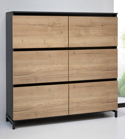 dressoirkast cube houtlook 6 deurs voorkant