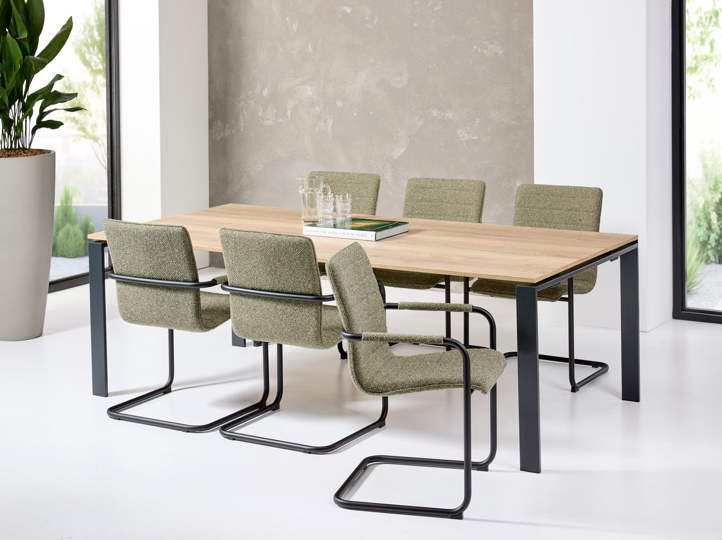 vergadertafel halifax eiken 220 cm kantoor