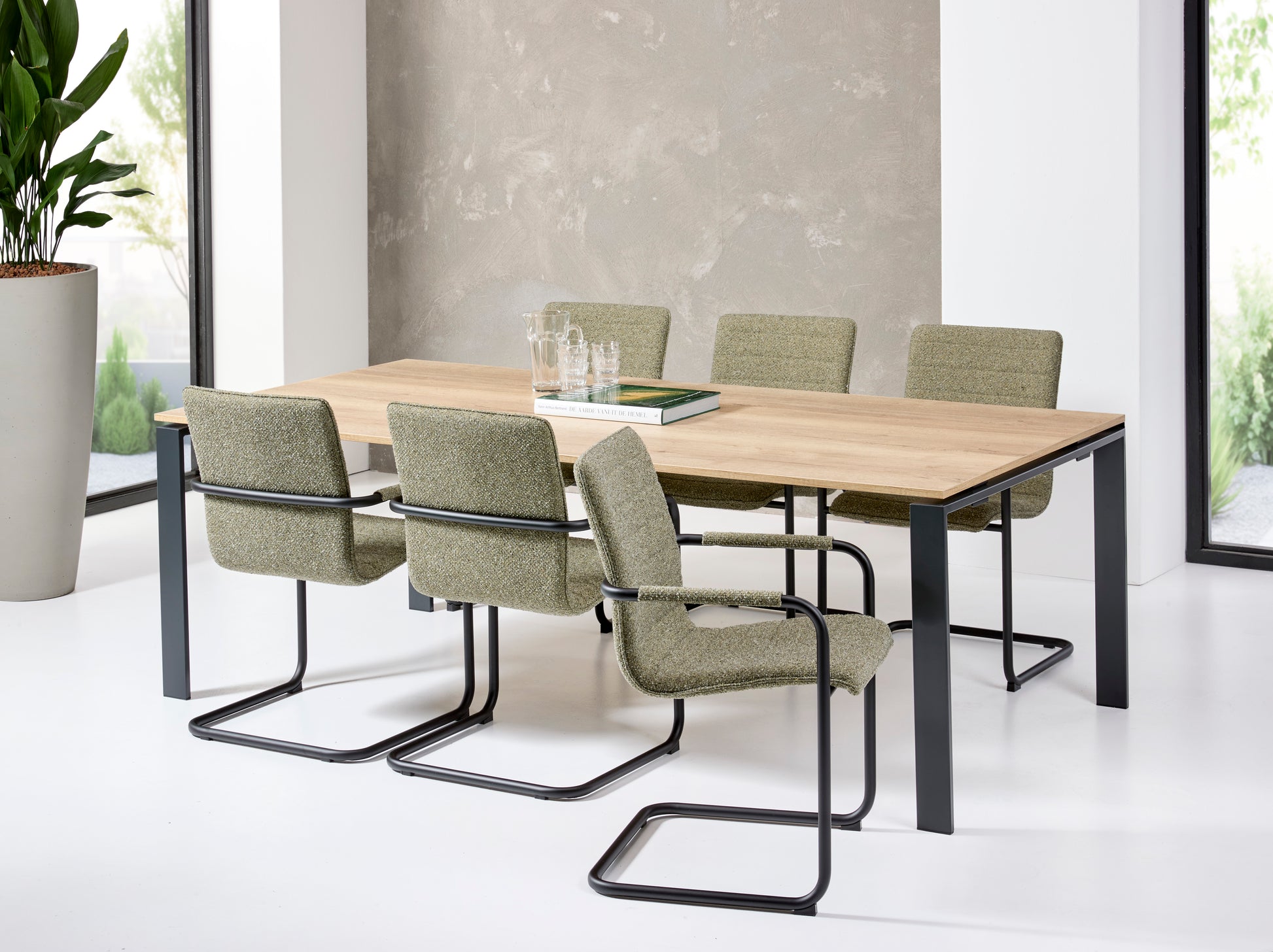 vergadertafel halifax eiken 220 cm kantoor