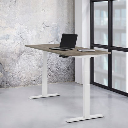 zit-sta bureau met laptop en boekje